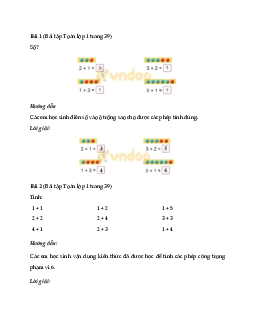 Giải Toán lớp 1 trang 39 sách Cánh Diều