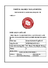 Thực trạng và giải pháp nâng cao năng lực cạnh tranh của ngành tôm Việt Nam trên thị trường quốc tế | Môn Quan hệ kinh tế quốc tế - Đại học Ngoại Thương