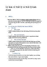 Lý luận về Triết lý và Triết lý kinh doanh - Văn hóa kinh doanh và tinh thần khởi nghiệp (EM1180) | Trường Đại học Bách khoa Hà Nội