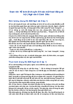 Soạn văn Kể lại một chuyến đi hoặc một hoạt động xã hội | Ngữ văn 8 Cánh Diều