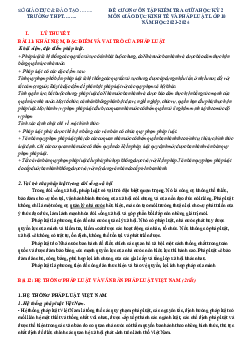 Đề cương ôn tập giữa kì 2 môn Giáo dục kinh tế và Pháp luật 10 Kết nối tri thức năm 2023 - 2024