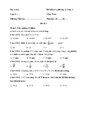 Đề thi giữa học kỳ 2 môn Toán lớp 4 năm học 2024 - 2025 | Bộ sách Kết nối tri thức