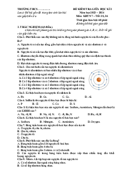 Đề thi giữa học kì 1 môn Khoa học tự nhiên 7 năm 2023 - 2024 sách Cánh diều - Đề 1
