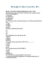 Đề thi giữa kì 1 Hóa 12 Cánh diều - Đề 1