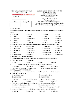 Đề thi HSG lớp 9 vòng 1 huyện Gia Lâm, Hà Nội năm 2022-2023 môn Tiếng Anh (có đáp án)