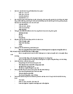 285 câu hỏi và đáp án trắc nghiệm môn Tin học