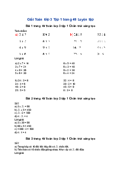 Toán lớp 3 trang 49 Em làm được những gì Chân trời sáng tạo
