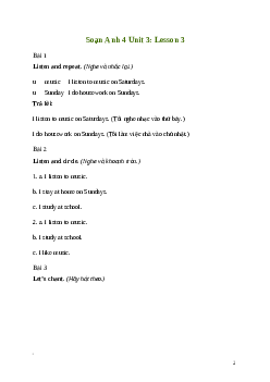 Giải Tiếng Anh lớp 4 Unit 3: Lesson 3 | Global Success