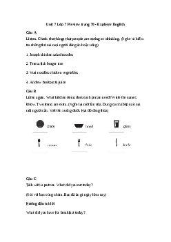Giải Tiếng Anh 7 Unit 7: Preview | Explore English