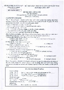Đề thi chọn học sinh giỏi Tiếng Anh 9 tỉnh Đồng Tháp năm học 2016-2017 (có đáp án)
