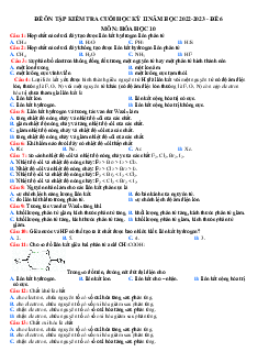 Đề thi học kì 2 lớp 10 môn Hóa học Chân trời sáng tạo năm 2023 - Đề 6