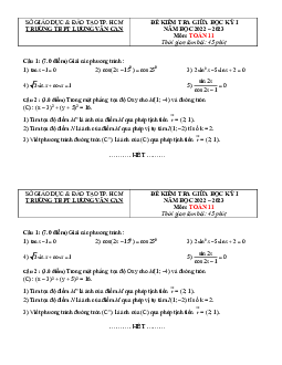 Đề thi giữa HKI Toán 11 năm 2022 – 2023 trường THPT Lương Văn Can – TP HCM