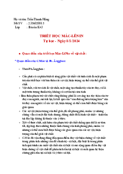 Bài tập tự học Triết- Chương 1