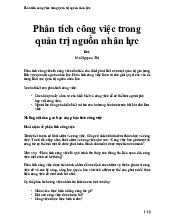 Tài liệu Phân tích công việc trong quản trị nguồn nhân lực | Đại học Kiến trúc Thành phố Hồ Chí Minh