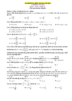 Bộ 10 đề thi minh họa học kỳ 1 Toán 11 Kết nối tri thức (có đáp án)