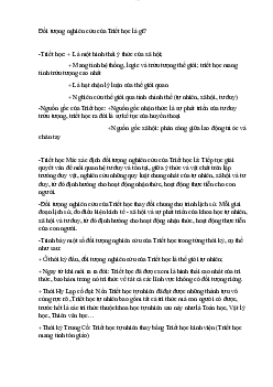 Đối tượng nghiên cứu của Triết học là gì ? học phần Triết học Mac-Lênin