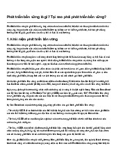 Phát triển bền vững là gì? Tại sao phải phát triển bền vững?