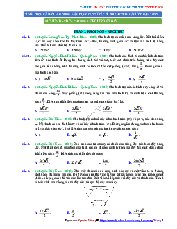 Bài tập VD – VDC mặt cầu, mặt trụ, mặt nón Toán 12