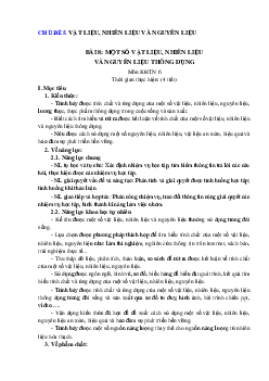 Giáo án Khoa học tự nhiên 6 sách Cánh diều Phần hóa học Chủ đề 5