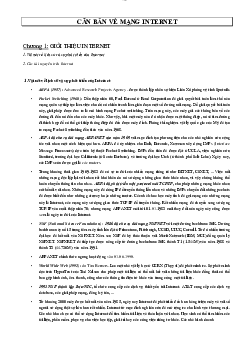 Tóm tắt bài giảng môn Internet và giao thức nội dung chương 1: Căn bản về mạng Internet