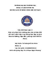 Nêu và phân tích những yêu cầu cơ bản đối với sinh viên hiện nay trong học tập và làm theo tư tưởng, đạo đức, phong cách Hồ Chí Minh | Bài thảo luận Tư tưởng Hồ Chí Minh