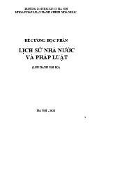 Đề cương học phần - Lịch sử Nhà nước và Pháp Luật | Trường Đại học Luật, Đại học Quốc gia Hà Nội