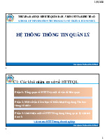 Bài giảng hệ thống thông tin quản lý: Các khái niệm cơ sở về HTTTQL | Trường Đại học Kinh tế Quốc Dân