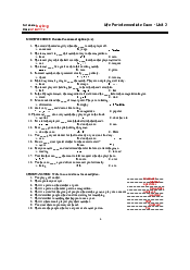 Unit 2 - Life Pre-intermediate Exam | Trường đại học Điện Lực