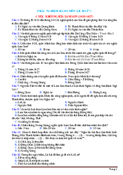 Trắc nghiệm bài 19 Lịch Sử 7: Cuộc khởi nghĩa Lam Sơn (1418-1427)-Tạ Thị Thúy Anh