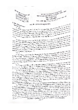 Đề thi tuyển sinh vào 10 môn Ngữ Văn của Sở GD&ĐT tỉnh Phú Yên năm học 2024 - 2025
