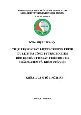 Đánh Giá Chất Lượng Chương Trình Du Lịch Tại TEDVIET | Môn Quản trị dịch vụ du lịch và lữ hành - Đại học Tài nguyên và Môi trường Hà Nội