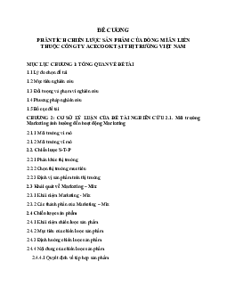 Đề cương : Phân tích chiến lược sản phẩm của mì ăn liền ở Việt Nam