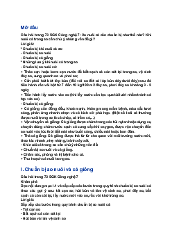 Giải SGK Công nghệ 7 bài 15: Nuôi cá ao| Kết nối tri thức