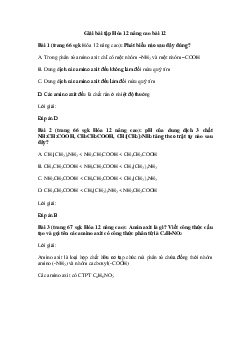 Hóa học 12 - Amino axit