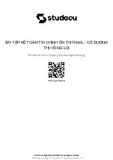 Bài tập ôn thi cuối kì Kế toán tài chính | Trường Đại học Ngoại Thương