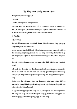 Lập dàn ý miêu tả cây hoa cúc lớp 4 | Tập làm văn 4