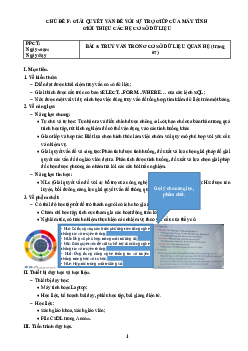 Bài 5: Truy vấn trong cơ sở dữ liệu quan hệ | Giáo án Tin học 11 Cánh diều