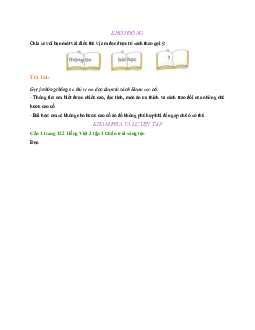 Giải SGK môn Tiếng Việt lớp 2 - Bài 3: Khi trang sách mở ra | Chân trời sáng tạo