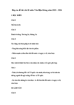 Đề thi vào 10 môn Ngữ văn năm 2023 - 2024 sở GD&ĐT Hậu Giang