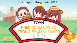 Giáo án điện tử Toán 3 Chương 3 Cánh diều: Phép cộng trong phạm vi 100 000 (tiết 2)
