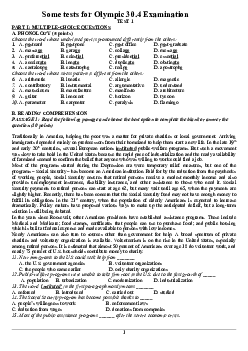 Some tests for Olympic 30.4 Examination