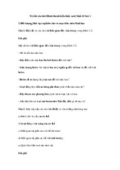 Sinh học 10 Bài 1: Giới thiệu khái quát chương trình môn Sinh học sách Chân Trời Sáng Tạo