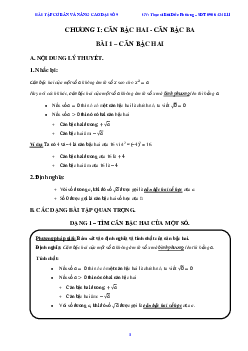 Chuyên đề căn bậc hai và căn bậc ba – Bùi Đức Phương