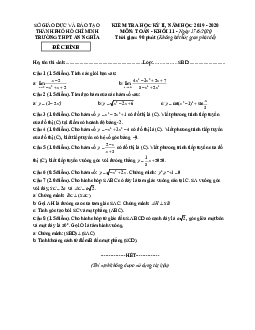 Đề thi học kì 2 Toán 11 năm 2019 – 2020 trường THPT An Nghĩa – TP HCM