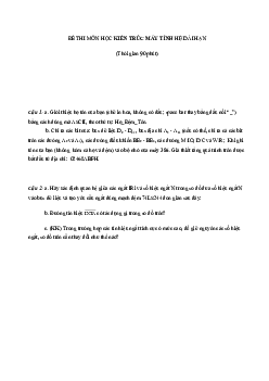Đề thi cuối kỳ môn Kiến trúc máy tính | PTIT