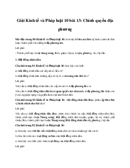 Giải Kinh tế và Pháp luật 10 bài 13 CD