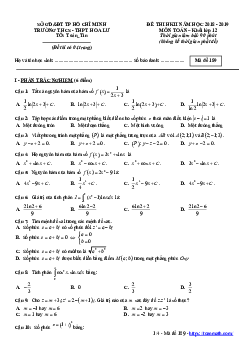 Đề thi học kì 2 Toán 12 năm 2018 – 2019 trường THCS – THPT Hoa Lư – TP HCM