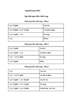 Tập làm văn lớp 2: Lập thời gian biểu của em (24 mẫu) | Chân trời sáng tạo