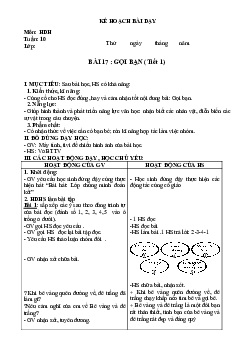 Giáo án buổi chiều môn Tiếng Việt 2 sách Kết nối tri thức với cuộc sống (Cả năm) | Tuần 10