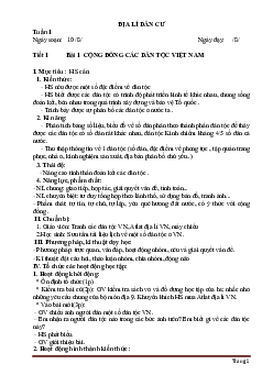 Giáo án địa lí 9 học kỳ I phương pháp mới